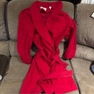 Vtg LL Bean Flannel/chamois  Robe House Lounge Cotton 90s USA Mens long